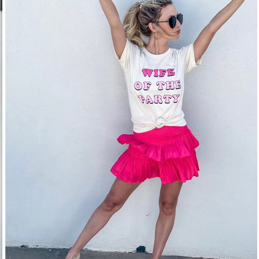 NWT Mustard Seed pink ruffle skirt with shorts. Sz M 🌺